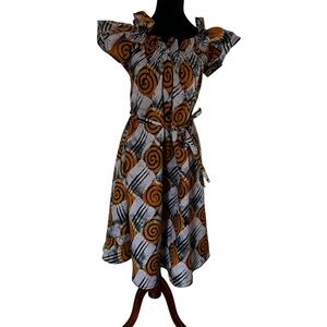 WOMEN’S AFRICAN MIDI DRESS, CULTURE STYLE,BOHO VIVE, FLOWY, ETHNIC MOTIFS